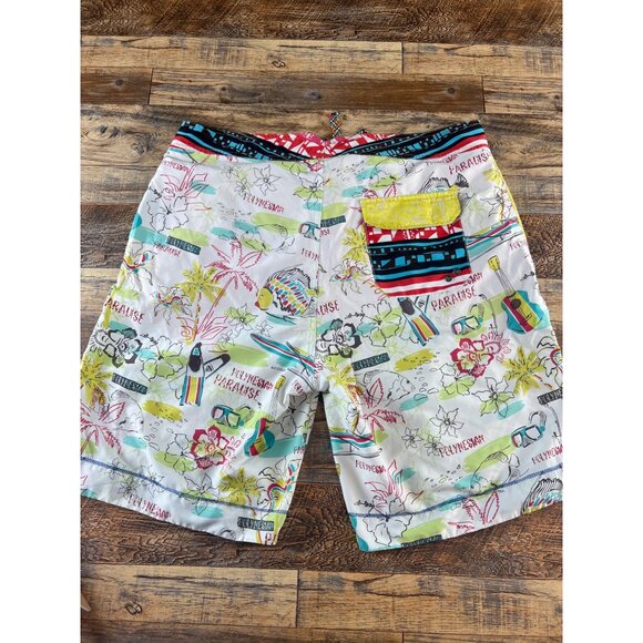 Robert Graham Mens Swim Trunks Board Shorts Polynesian Paradise Fish Size 38 - Picture 4 of 6